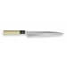 Couteau Sashimi japonais artisanal JIKKO Jyousaku White 2 Steel manche magnolia