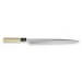 Couteau Sashimi japonais artisanal JIKKO Jyousaku White 2 Steel manche magnolia