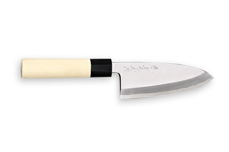 Couteau Deba japonais artisanal JIKKO Jyousaku White 2 Steel manche magnolia