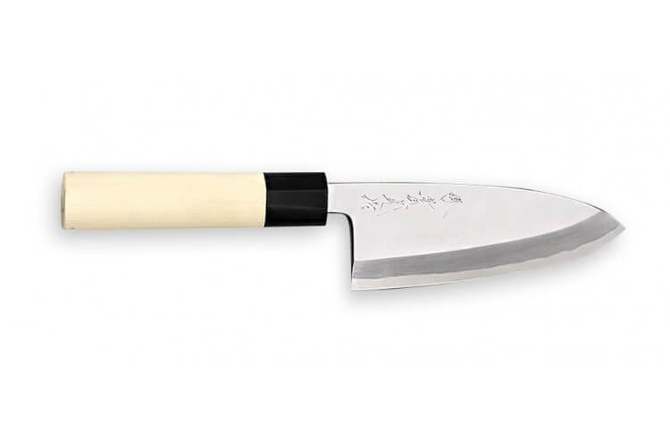 Couteau Deba japonais artisanal JIKKO Jyousaku White 2 Steel manche magnolia