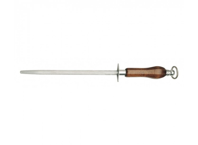 Fusil de boucher FISCHER m&egrave;che ronde 30cm manche bois verni