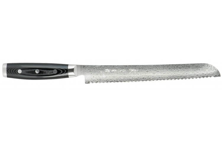 Couteau à pain japonais Yaxell GOU 23cm damas 101 couches manche micarta noir