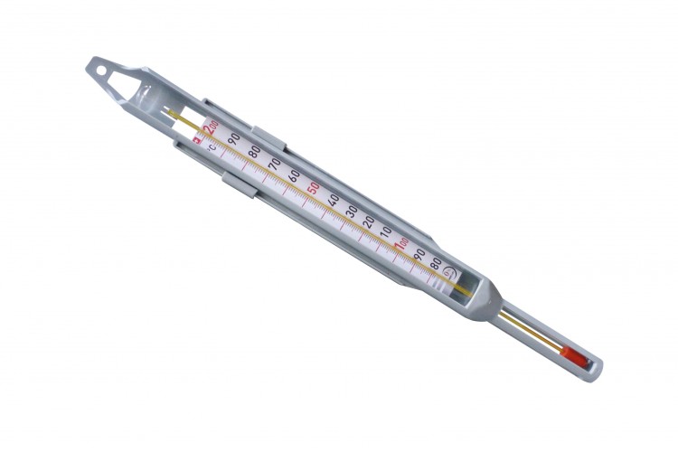 Thermom&egrave;tre confiseur Alla France en verre +80&deg;C &agrave; +200&deg;C - 33cm