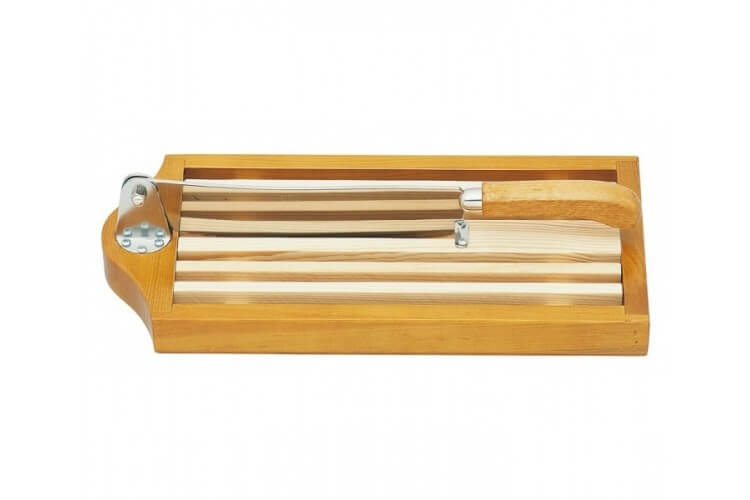 Couteau à pain sur socle claie amovible lame 25cm inox