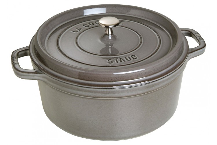 Cocotte ronde en fonte STAUB gris graphite