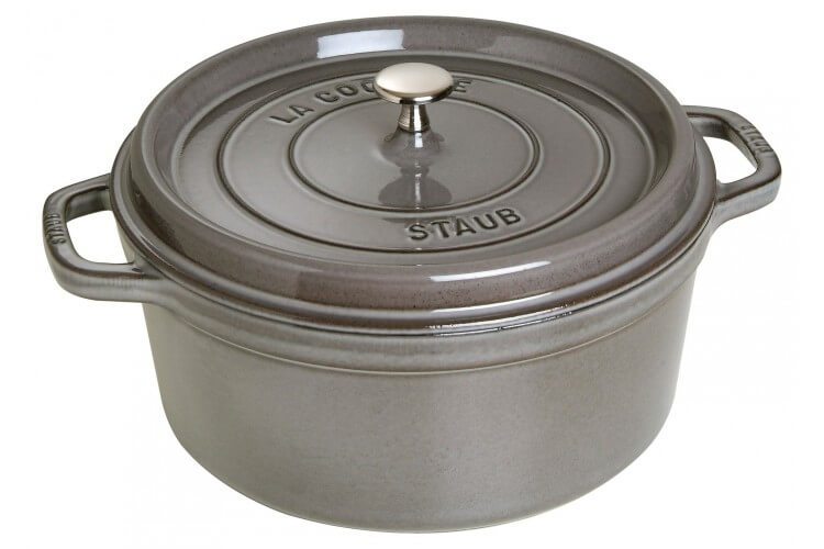 Cocotte ronde en fonte STAUB gris graphite