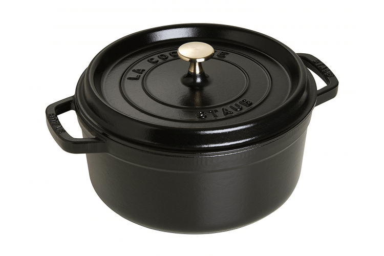 Cocotte ronde en fonte émaillée STAUB noir