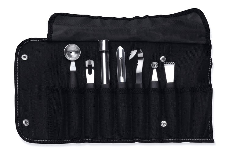 Pochette traiteur Berghoff Essentials 7 ustensiles inox et PP
