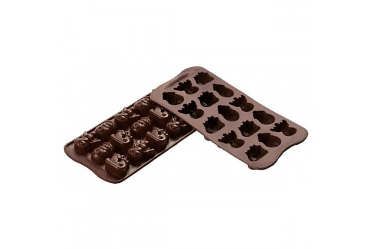 Moule à chocolat silicone Silikomart Easy Choc spécial Noël 214X106 mm