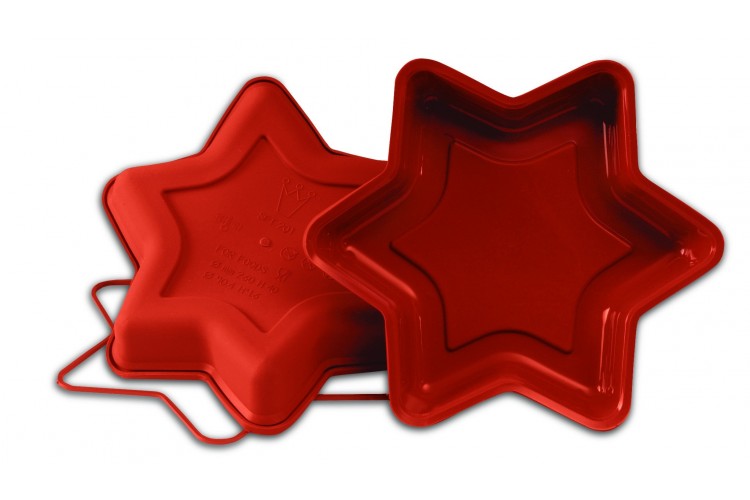 Moule professionnel en silicone Uniflex &eacute;toile 6 branches &Oslash;26cm h 4cm