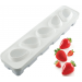 Moule pâtissier fraise Silikomart en silicone blanc