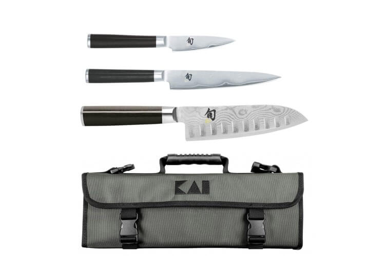 Mallette Kai Shun Classic 3 couteaux japonais damassés