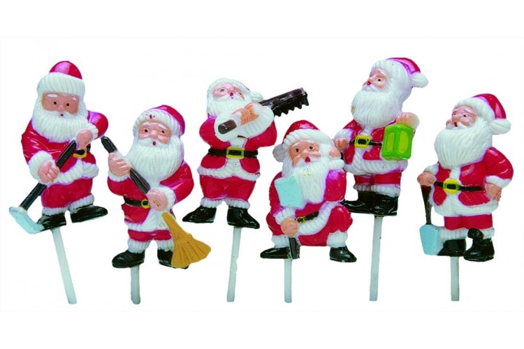 Bo&icirc;te de 48 d&eacute;cors pour b&ucirc;che 4 P&egrave;res No&euml;l assortis 3.5cm