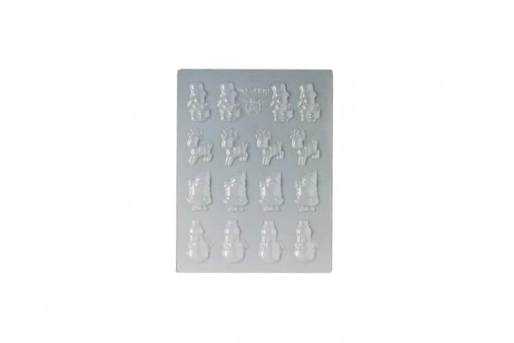 Plaque de 16 sujets assortis pour chocolat 48 x 38mm