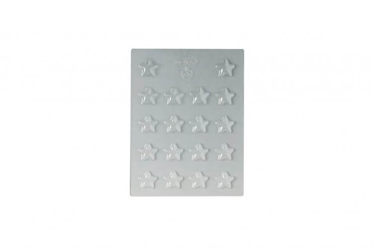 Plaque de 18 étoiles pour chocolat 30 x 8mm
