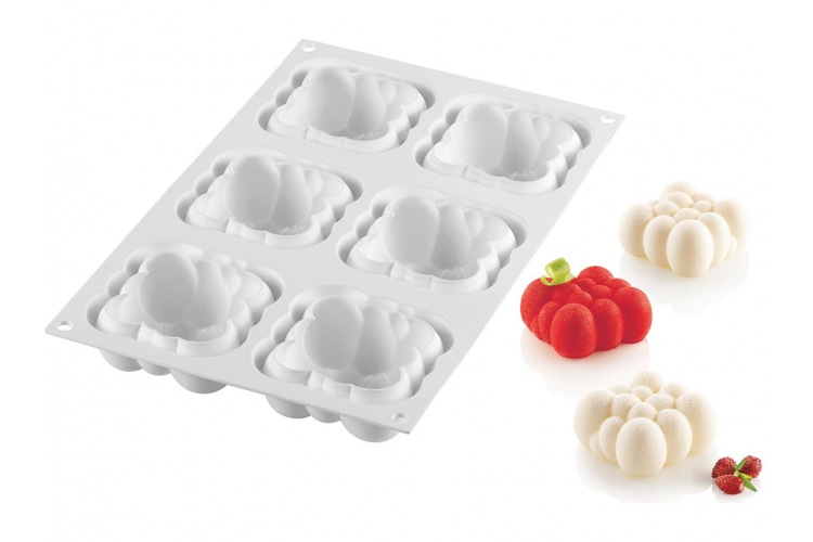 Moule p&acirc;tissier Silikomart de 6 mini nuages carr&eacute;s