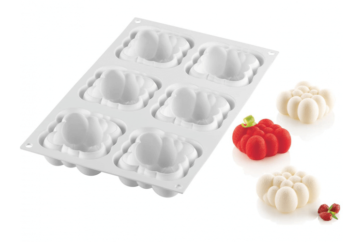 Moule pâtissier Silikomart de 6 mini nuages carrés