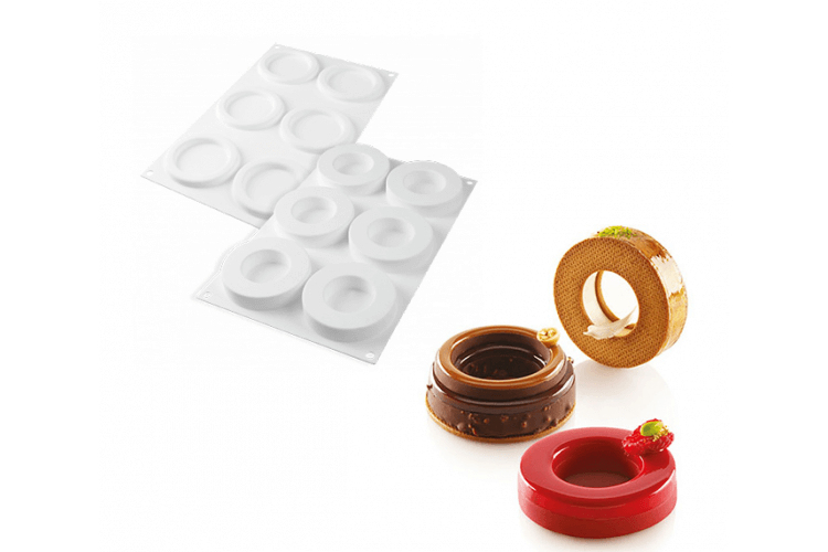 Moule 6 anneaux ring + 1 découpoir double Silikomart 