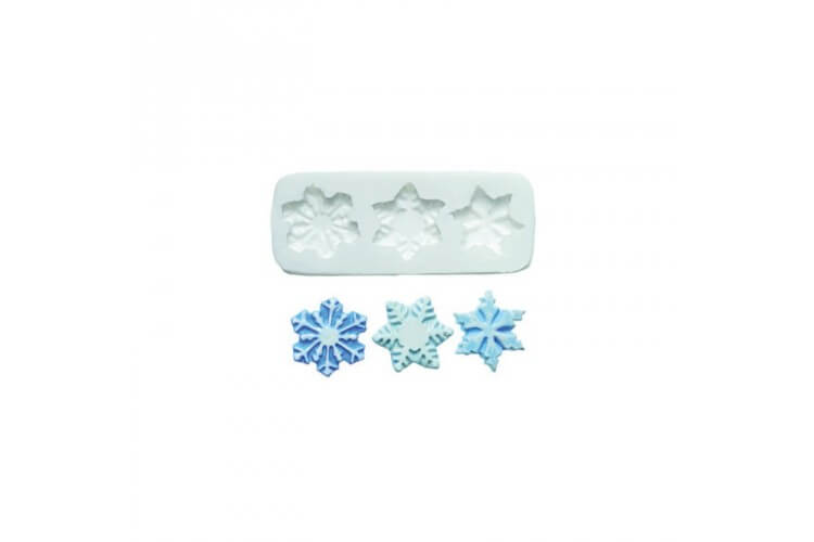 Moule en silicone spécial pâte à sucre Sugar Flex 3 flocons