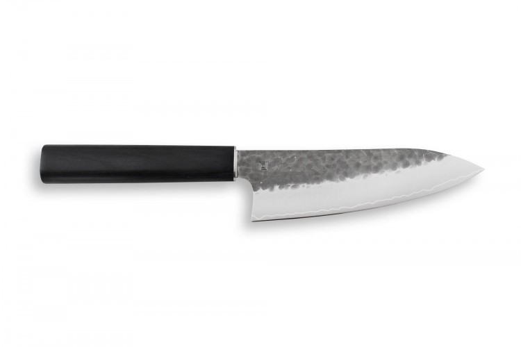 Couteau deba japonais Shizu Hamono Yamato martel&eacute; 16cm manche sombre