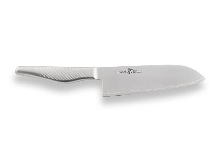 Couteau santoku japonais Shizu Hamono Kyo San Mai tout acier