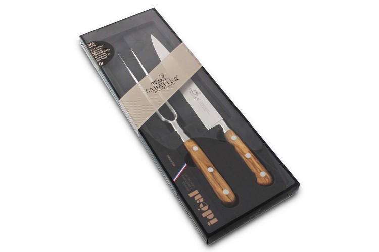 Coffret couteaux SABATIER Proven&ccedil;ao tranchelard 20cm + fourchette &agrave; viande