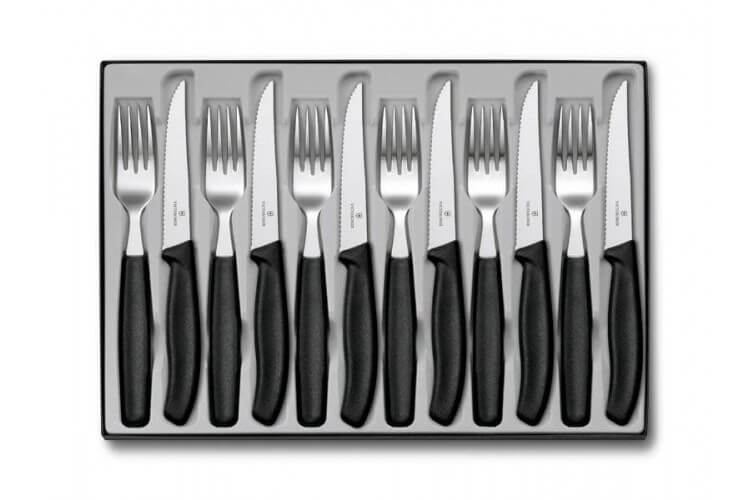 Ménagère 12 pièces Swissclassic Victorinox acier inox 18/10 manche polypropylène noir
