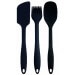 Lot de 3 ustensiles de cuisine tout en silicone noir