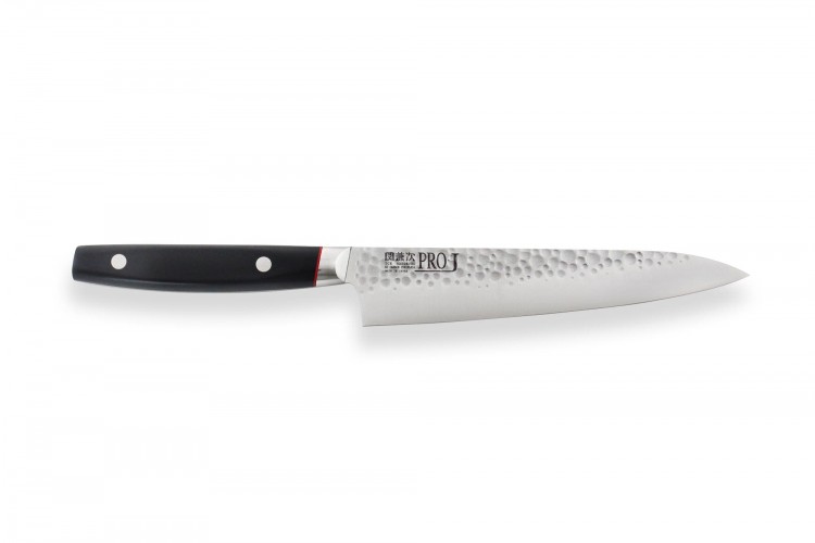 Couteau universel japonais Kanetsugu Pro-J lame martel&eacute;e San Mai 15cm