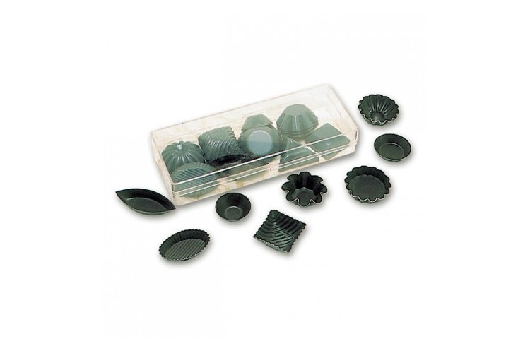 Lot de 50 moules &agrave; petits fours assortis Matfer Exopan&reg; + blister