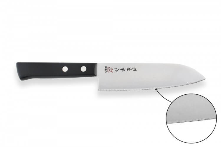 Couteau santoku japonais Kanetsugu Rev 21 lame 13.5cm micro dentée