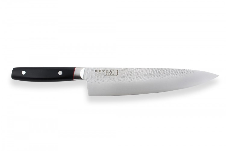 Couteau de chef japonais Kanetsugu Pro-J lame martel&eacute;e San Mai 23cm