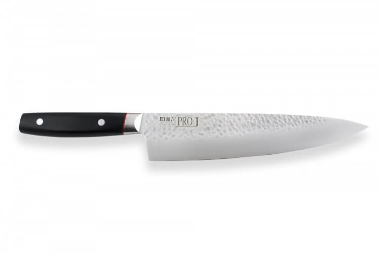 Couteau de chef japonais Kanetsugu Pro-J lame martelée San Mai 23cm