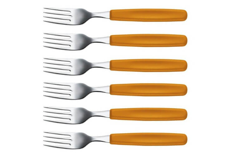 Boîte de 6 fourchettes Victorinox SwissClassic manche polypropylène orange