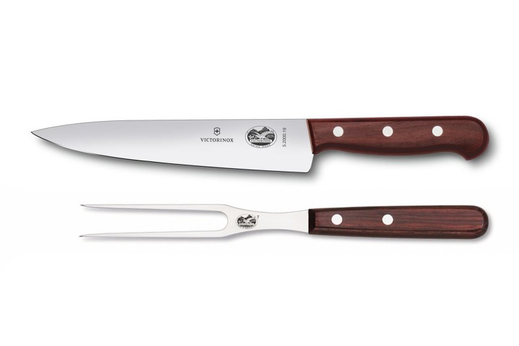 Set de d&eacute;coupe Victorinox Wood 1 couteau &agrave; d&eacute;couper + 1 fourchette &agrave; viande