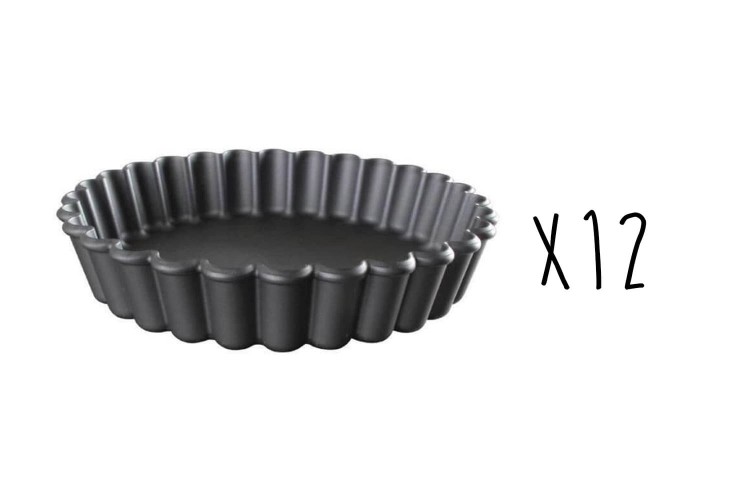 Lot de 12 tartelettes cannel&eacute;es Exoglass&reg; Matfer