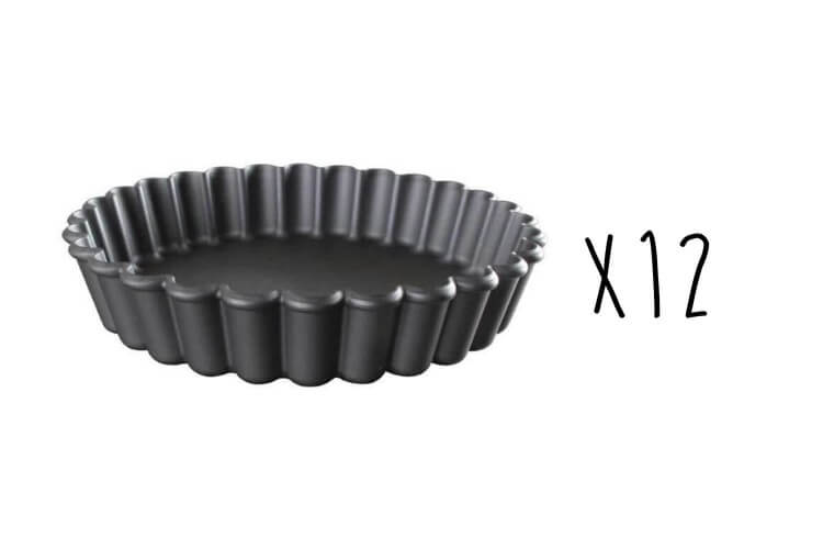 Lot de 12 tartelettes cannelées Exoglass® Matfer