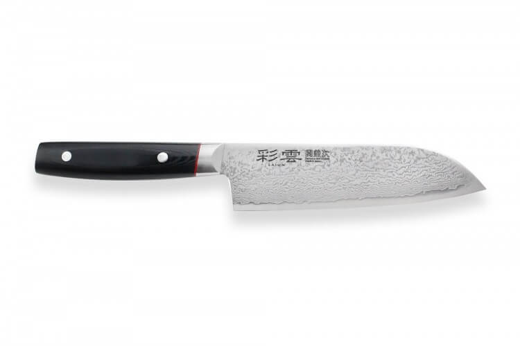 Couteau santoku japonais Kanetsugu Saiun 17cm damas 65 couches