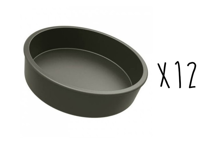 Lot de 12 moules &agrave; quiche ou millasson Exoglass&reg; Matfer