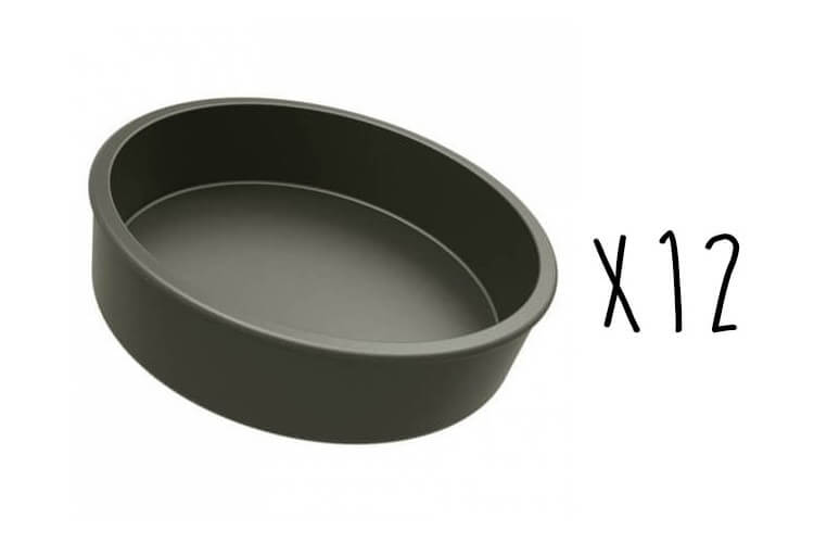 Lot de 12 moules à quiche ou millasson Exoglass® Matfer