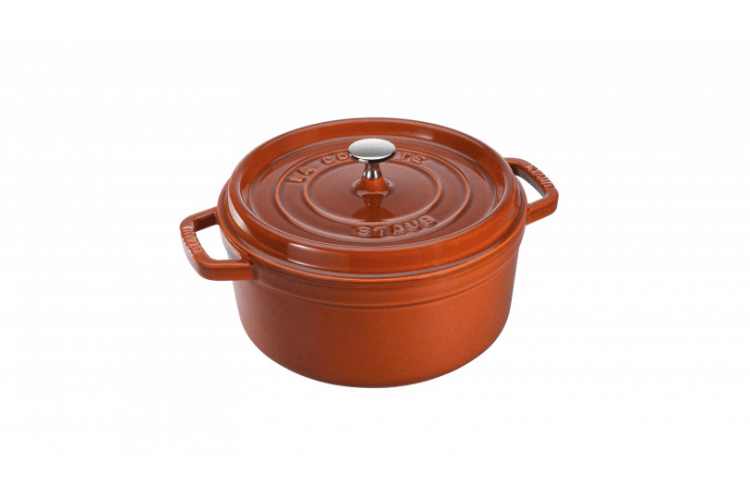 Cocotte ronde en fonte émaillée STAUB cannelle