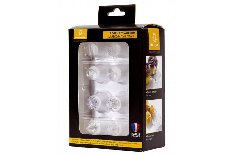 Boîte de 12 douilles "choix du pâtissier" Matfer en polycarbonate transparent