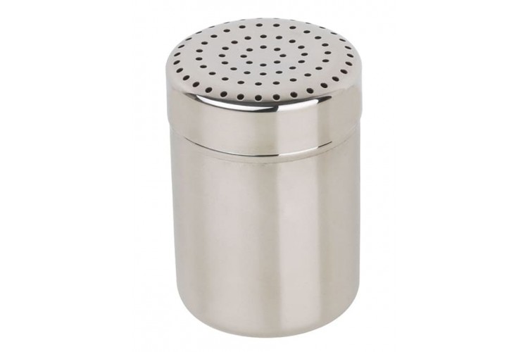 Saupoudreuse tout acier inox &agrave; couvercle perfor&eacute;