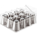 Boite de 12 douilles tout inox assorties décors fleurs