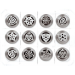 Boite de 12 douilles tout inox assorties décors fleurs