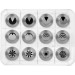 Boite de 12 douilles inox ASSORTIES MALLARD FERRIERE décors fleurs