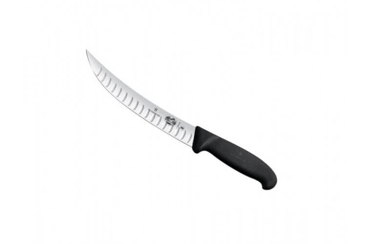 Couteau à abattre/boucher Victorinox Fibrox lame alvéolée dos renversé étroite