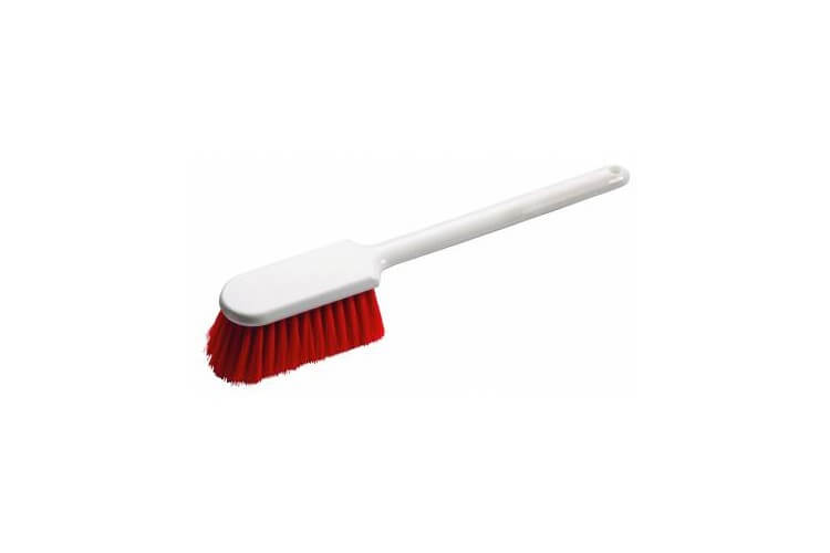 Brosse à dorer blanche en polypropylène et fibres rouges en polyéthylène