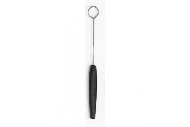 Broche à tremper ronde en fil d'acier inoxydable et manche en polypropylène noir