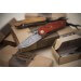 Couteau pliant LionSteel Mini acier damas manche olivier 8cm